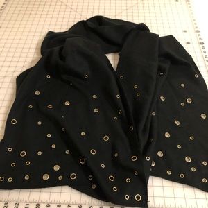 Black Scarf with Gold Grommets